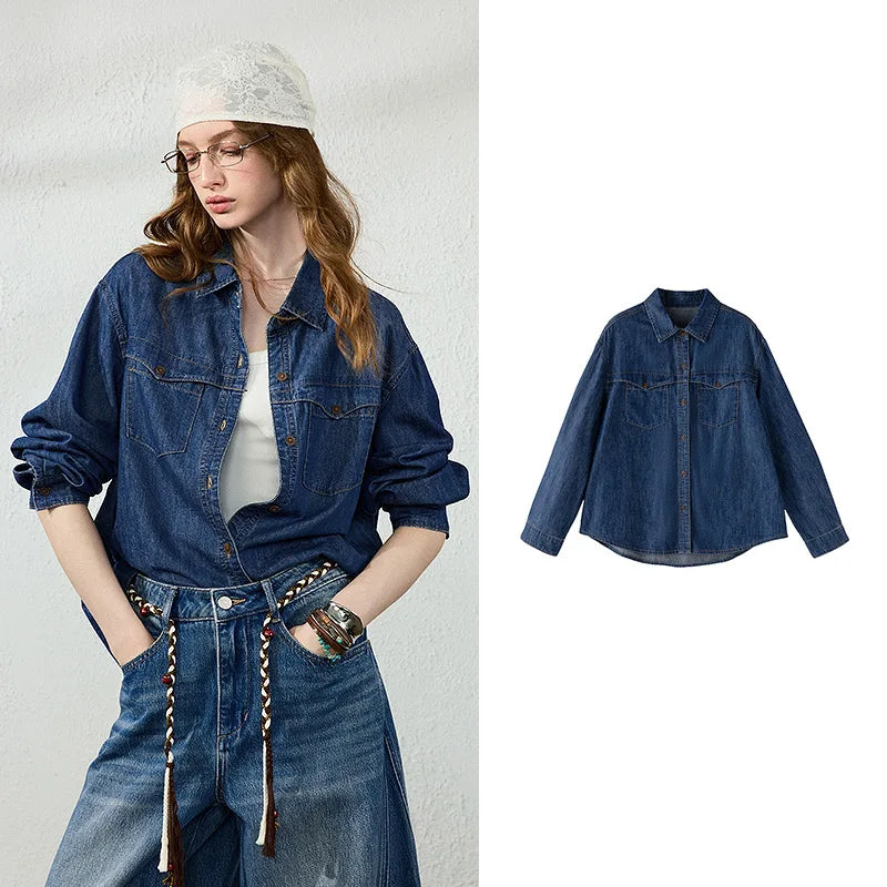 Flap-Pocket Denim Shirt