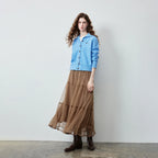 Tiered Sheer Midi Skirt