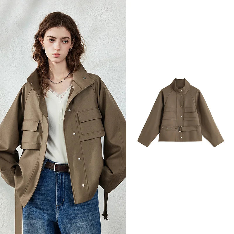 Belted Flap-Pocket Jacket