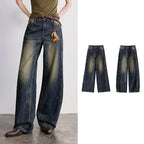 Seamed Wide-Leg Jeans