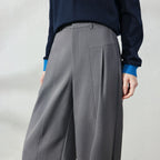 Pleated Tailored Wide-Leg Pants