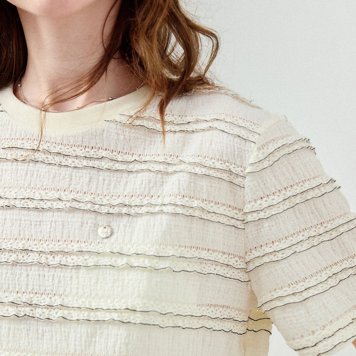 Textured Striped Knit Tee