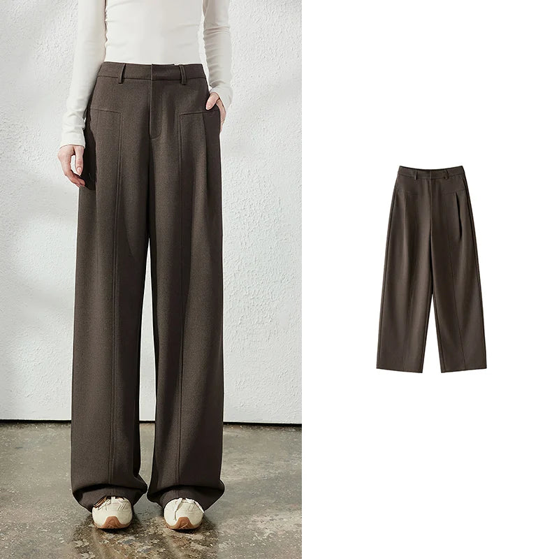 Pleated Tailored Wide-Leg Pants