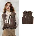 Decorative-Motif Knit Vest