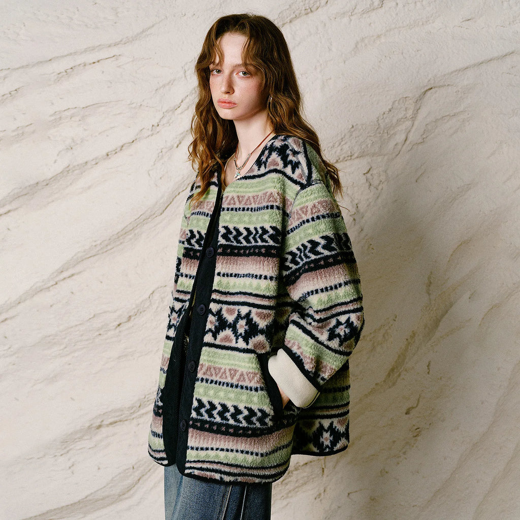Fair Isle Button-Front Jacket