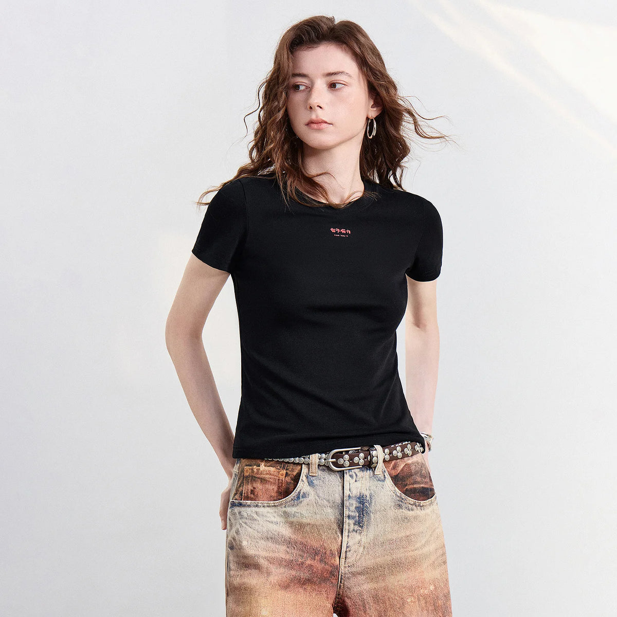 Slim Slogan Crewneck Tee