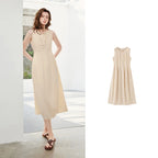 Gathered Sleeveless Midi Dress