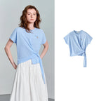 Tie-Hem Short-Sleeve Tee