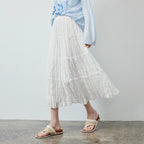 Tiered Ruffle Midi Skirt