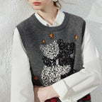 Bear Graphic Knit Vest