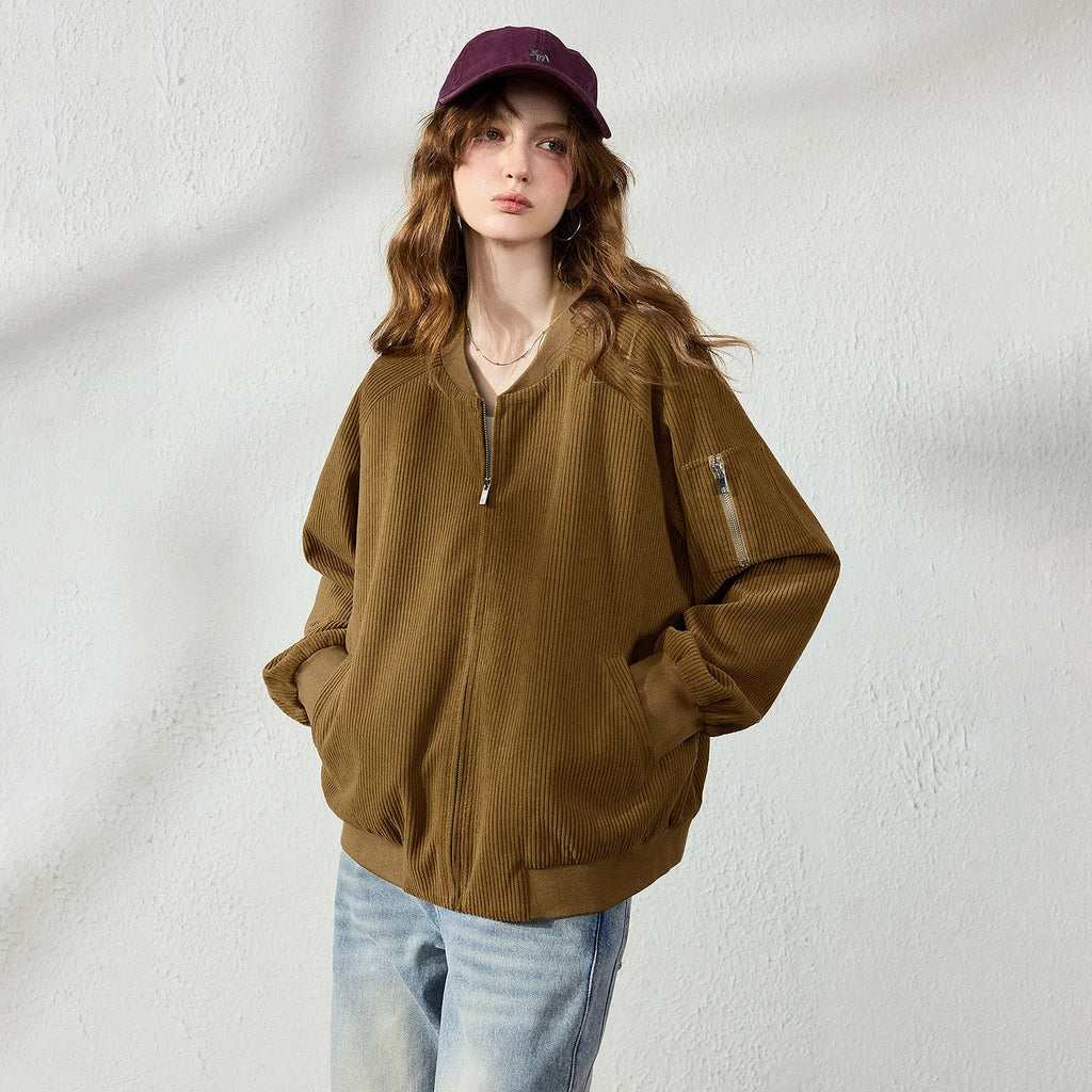 Zip-Pocket Bomber Jacket
