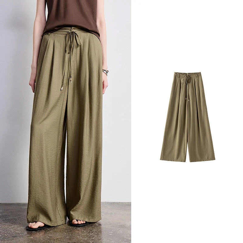 Drawstring Wide-Leg Pants