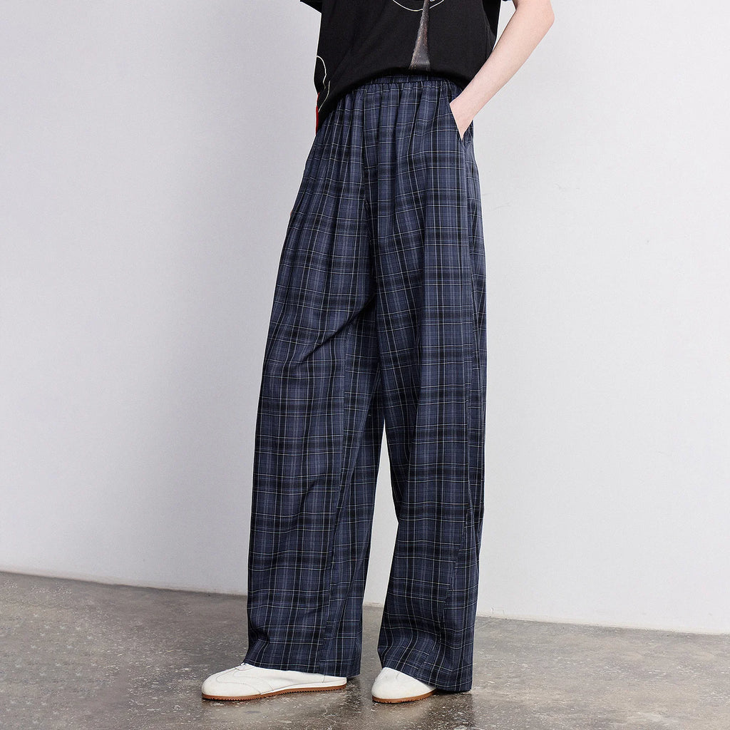 Plaid Wide-Leg Pants