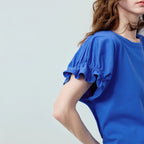 Ruffle-Cuff Relaxed Tee