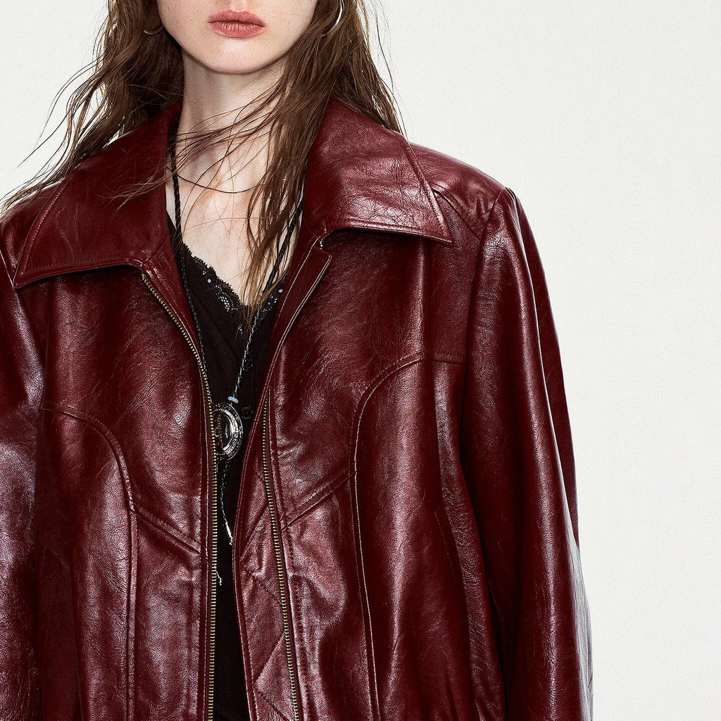 Glossy Zip-Front Jacket