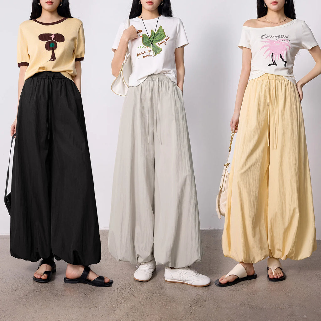 Gathered-Hem Balloon Pants