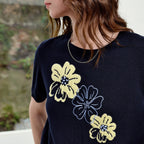 Floral-Motif Knit Tee