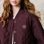 Diamond-Quilted Bomber Jacket