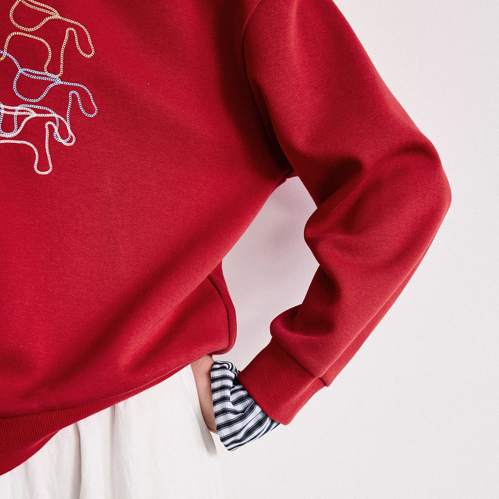 Horse Graphic Layered-Look Sweatshirt