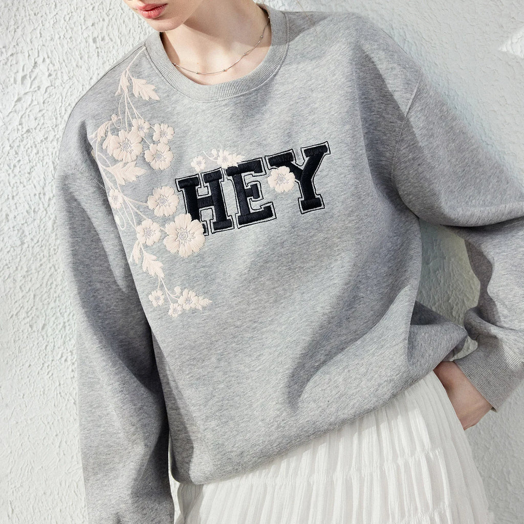 Floral Letter Graphic Sweatshirt
