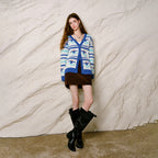 Floral Striped Knit Cardigan