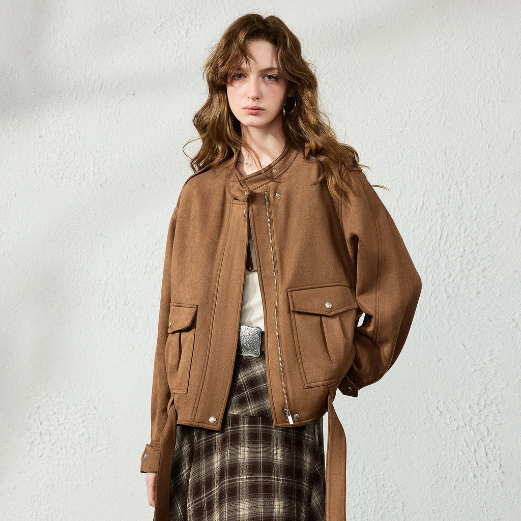 Stand-Collar Pocket Jacket