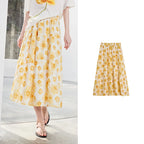 Floral A-Line Midi Skirt