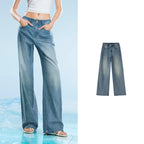 Wide-Leg Faded Jeans