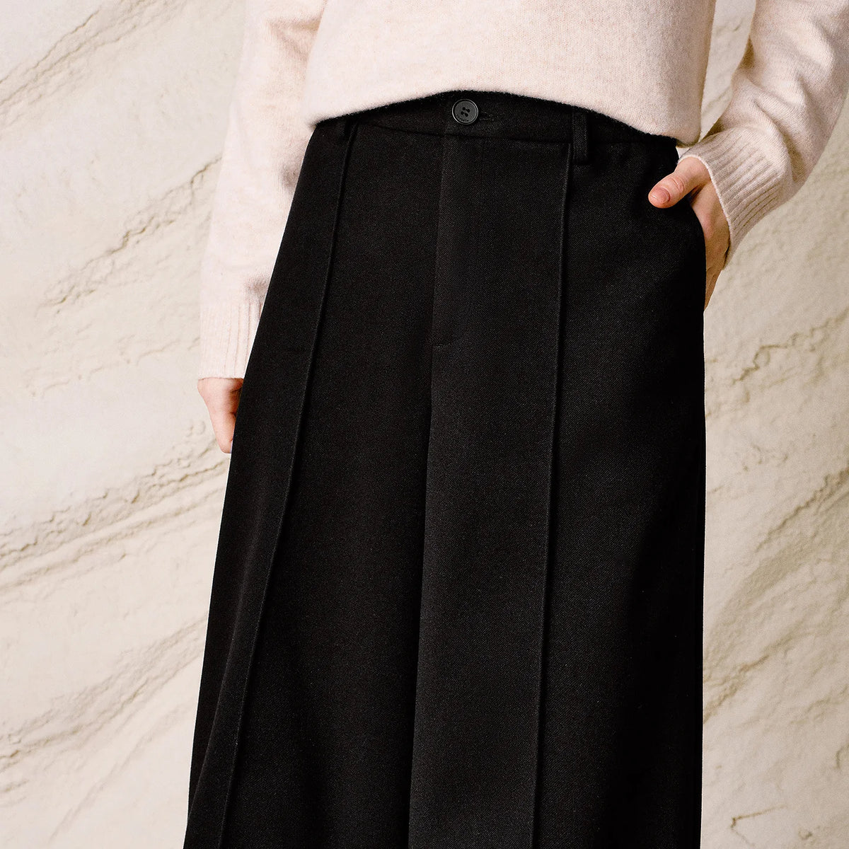 Cuffed Wide-Leg Culottes