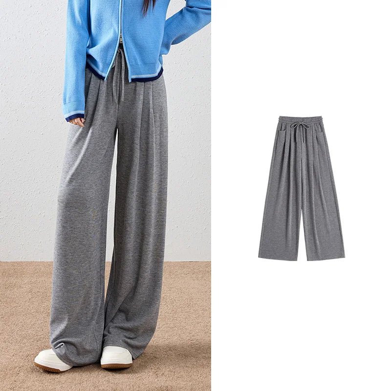 Elastic-Waist Wide-Leg Pants