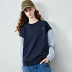 Layered-Look Striped-Sleeve Sweatshirt