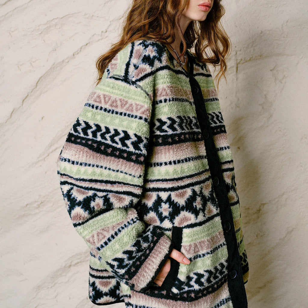 Fair Isle Button-Front Jacket