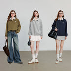 Contrast-Collar Sweatshirt