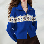 Fair Isle Zip-Up Cardigan