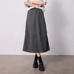 Paneled A-Line Midi Skirt