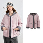 Layered-Look Hooded Puffer Jacket