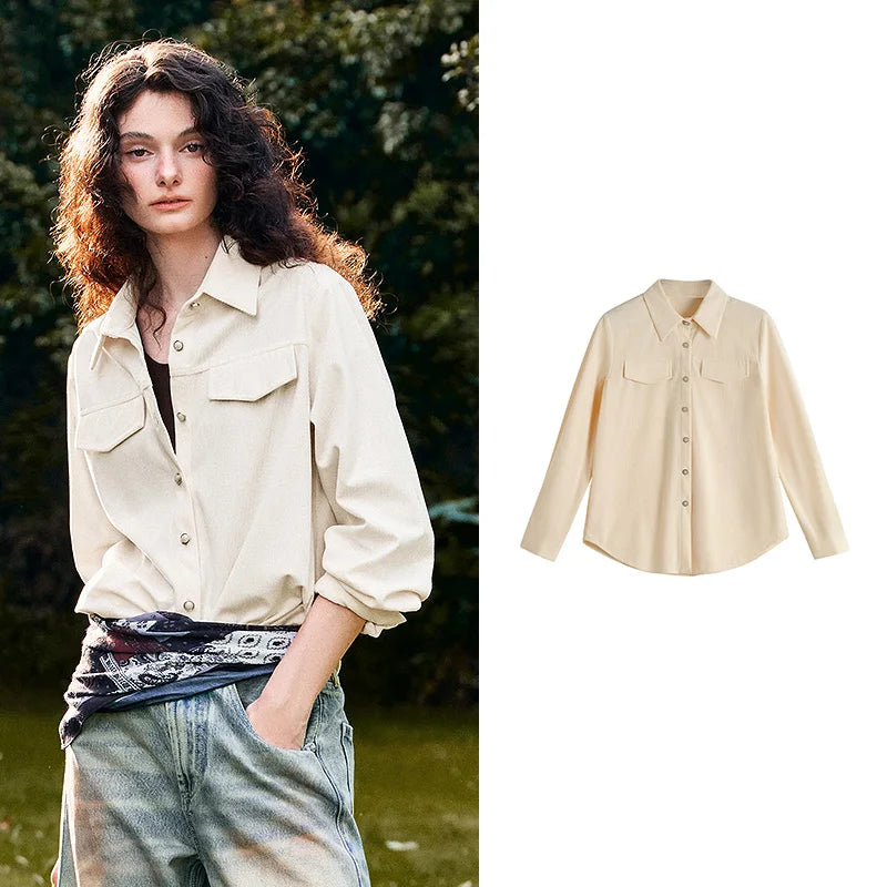 Flap-Pocket Button-Up Shirt Jacket