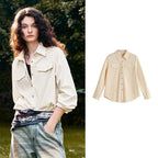 Flap-Pocket Button-Up Shirt Jacket