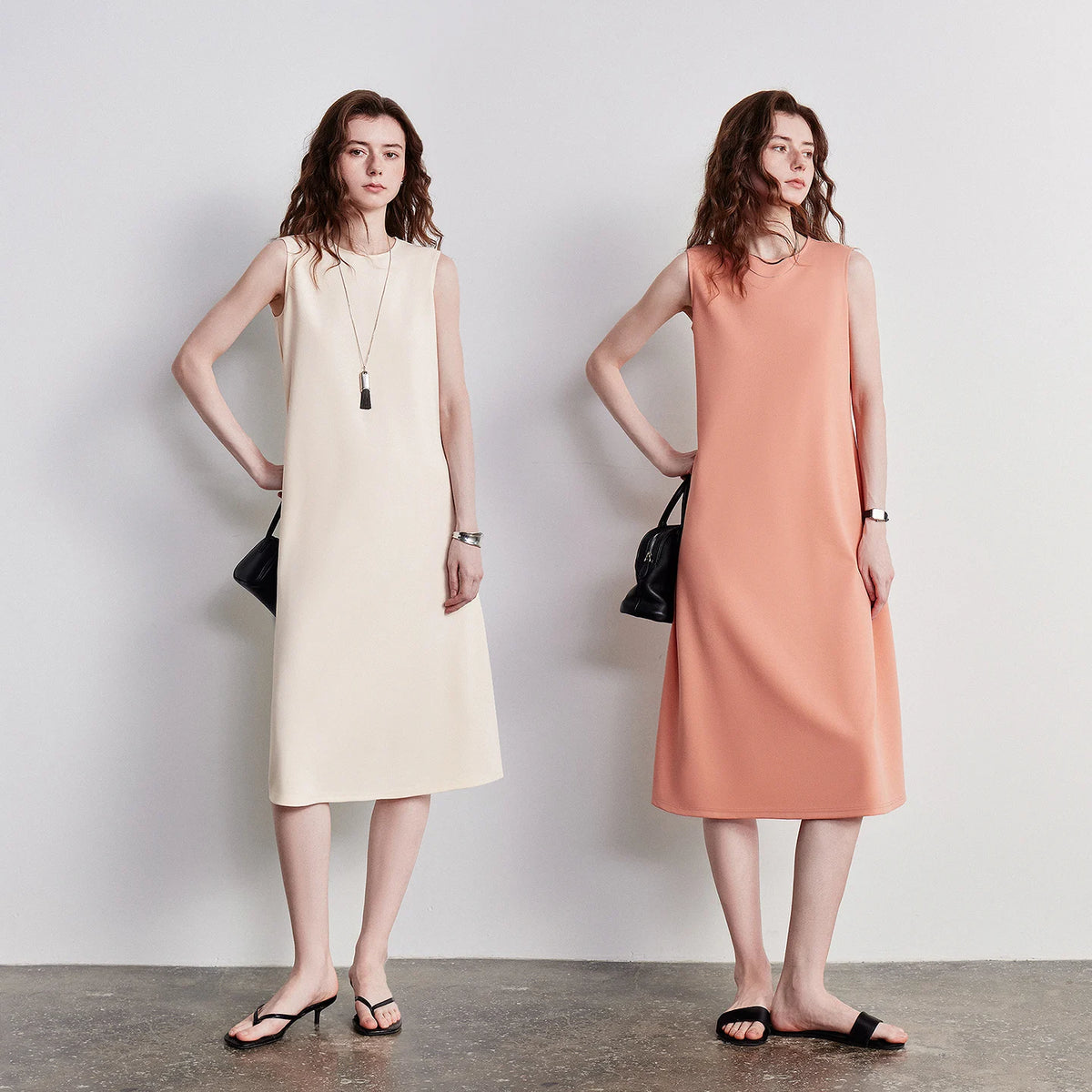 Sleeveless A-Line Midi Dress