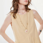 Sleeveless Angled-Waist Midi Dress