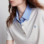 Layered-Collar Short-Sleeve Polo