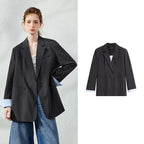 Contrast-Cuff Relaxed Blazer