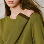 Layered-Look Long-Sleeve Crewneck Top