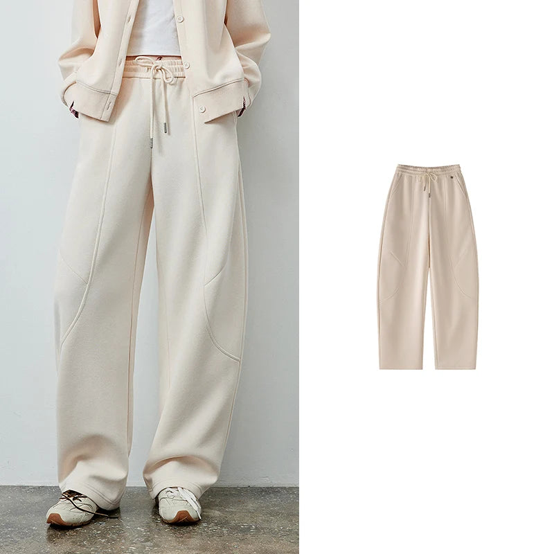 Drawstring Curved-Leg Pants