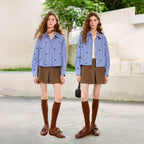 Floral-Motif Striped Button-Front Shirt