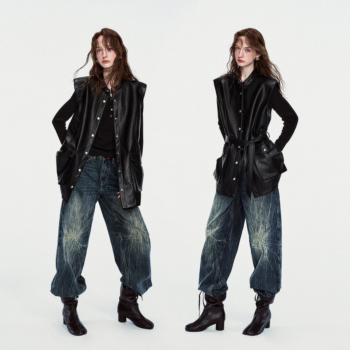 Tie-Waist Button-Front Vest