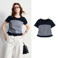 Layered-Look Plaid-Panel Tee