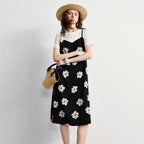 Floral Midi Pinafore Dress