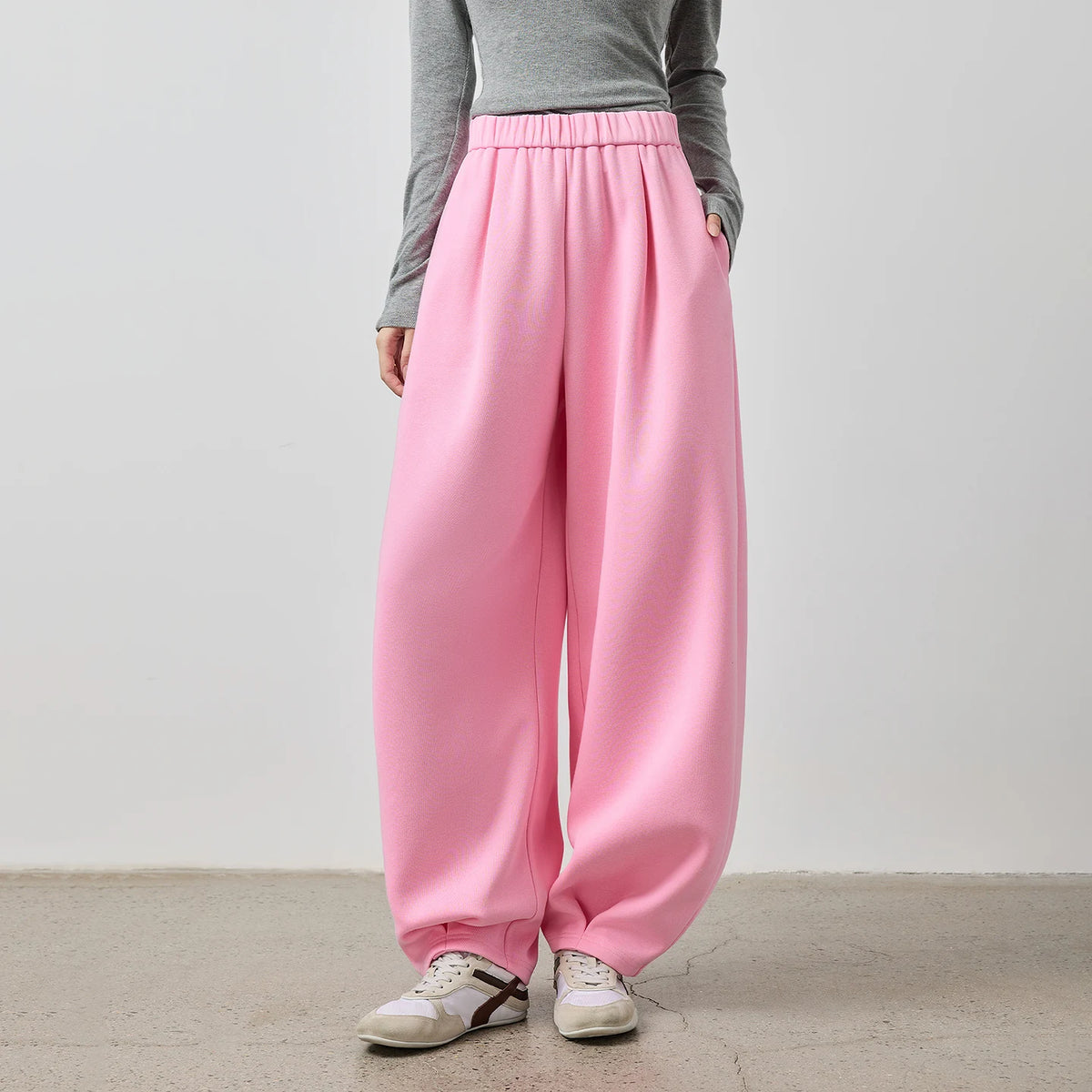 Elastic-Waist Balloon Pants