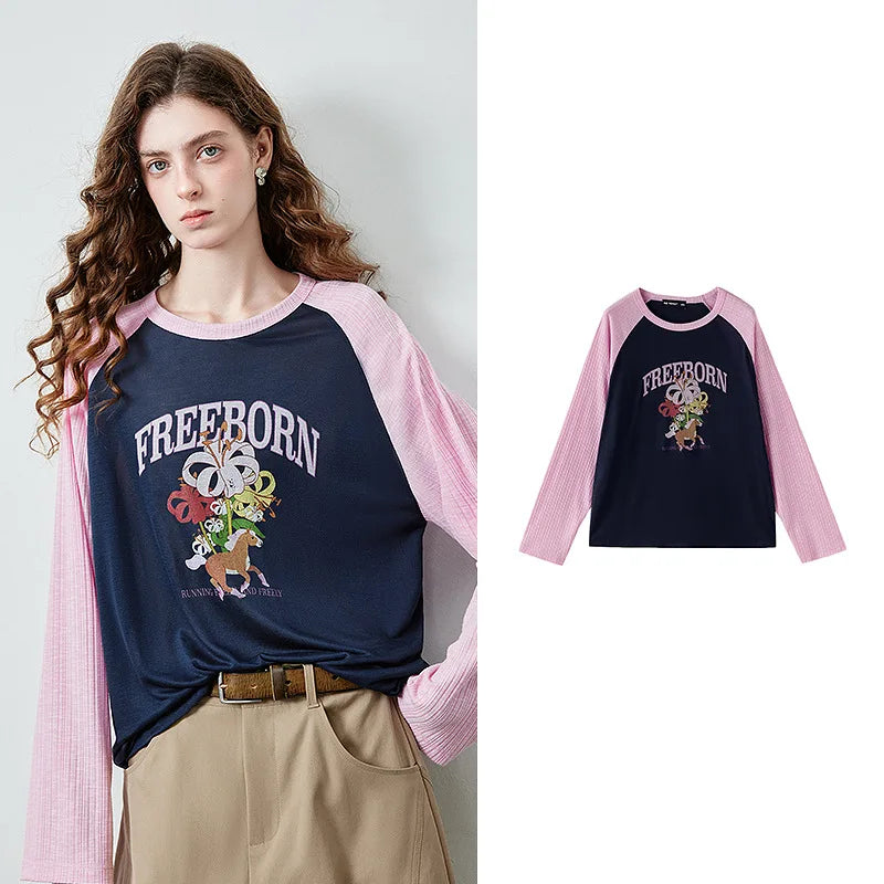 Graphic Colorblock Raglan Tee